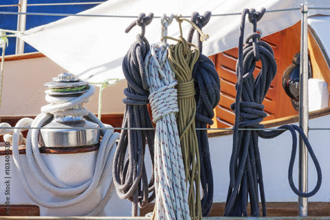 rope hanging from side of sailboat