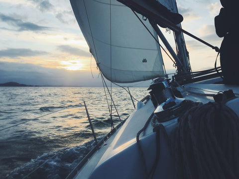 POV of sailing into the sunset