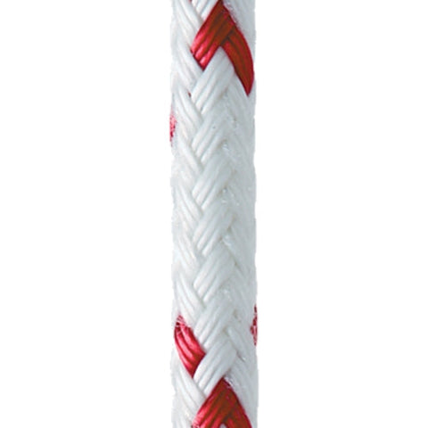 New England Ropes 1/2in (12mm) Sta-Set, Solid Color, Double-Braided Rope Red